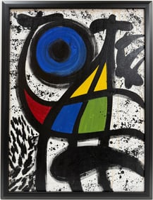 Joan Miro Spanish 1893 - 1983 Oil on Canvas in the style of. Dali, Magritte, & Miro Surrealism Era.