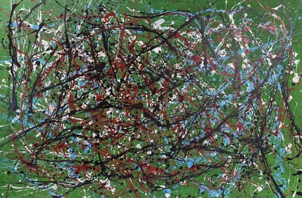 Jackson Pollock American Oil on canvas Painting In The Style of. Rothko, Kline, & Pollock Era
