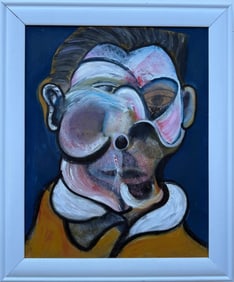 Francis Bacon Irish-British (1909-1992) Oil on Canvas In the style of. Picasso, Magritte, Dali Era.