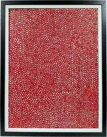 Yayoi Kusama (B.1929), In the Style of. Andy Warhol and Haring Pop Art Era. Oil on canvas