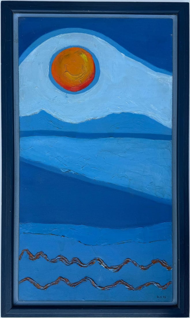 David Hockney Oil on Canvas painting In the style of. Haring, Warhol. Pop Art Era (1 of 8)