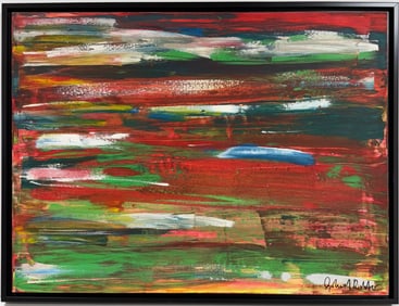Gerhard Richter German B:1932 Oil on Canvas painting In the Style of Warhol, Haring Era