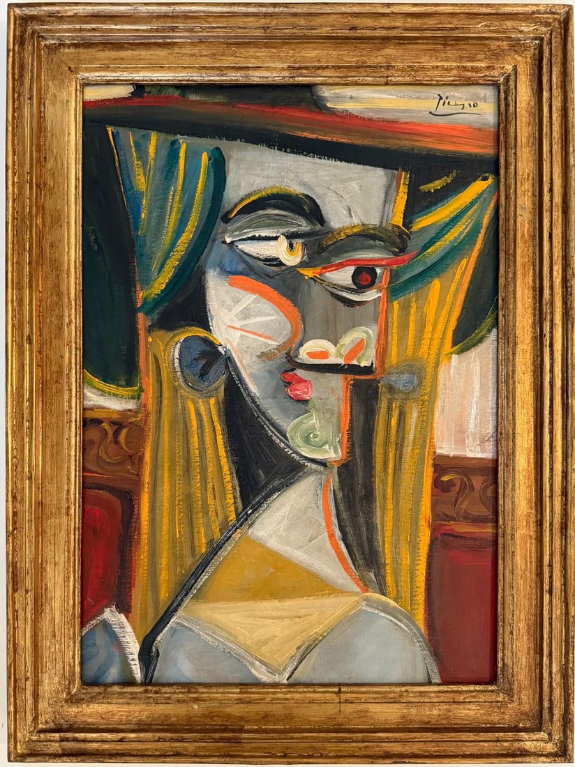 Pablo Picasso Spanish Oil on Canvas In The Style Of. Dali, Magritte, Chagall & Picasso Era (1 of 5)