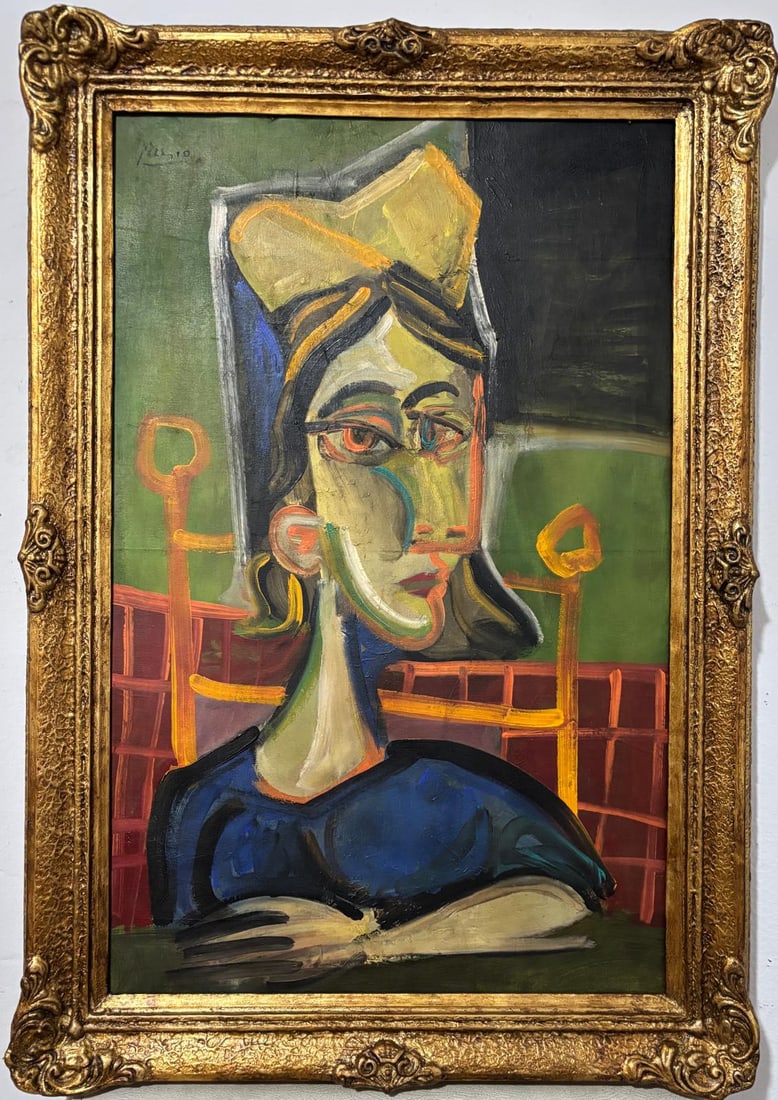 Pablo Picasso Spanish Oil on Canvas In The Style Of. Dali, Magritte, Chagall & Picasso Era
