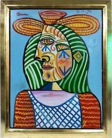 Pablo Picasso Spanish Oil on Canvas In The Style Of. Dali, Magritte, Chagall & Picasso Era