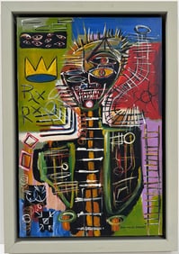 Jean Michel Basquiat Abstract In The Style of. Warhol, Haring & Basquiat Era. Mixed Media/Canvas.