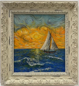Vincent Van Gogh Dutch 1853-1890 Oil on Canvas painting. Gaugin & Van Gogh Impressionist Period.