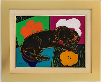 Andy Warhol American 1928-1987 Acrylic on Canvas Painting in the style of.Basquiat Pop Art Era