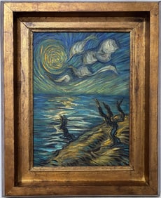 Vincent Van Gogh Dutch 1853-1890 Oil on Canvas painting. Gaugin & Van Gogh Impressionist Period.