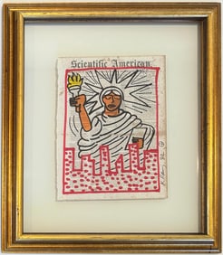 Keith Haring American 1958 - 1990 Felt Pen on Paper In The Style of. Warhol and Haring Pop Art Era.