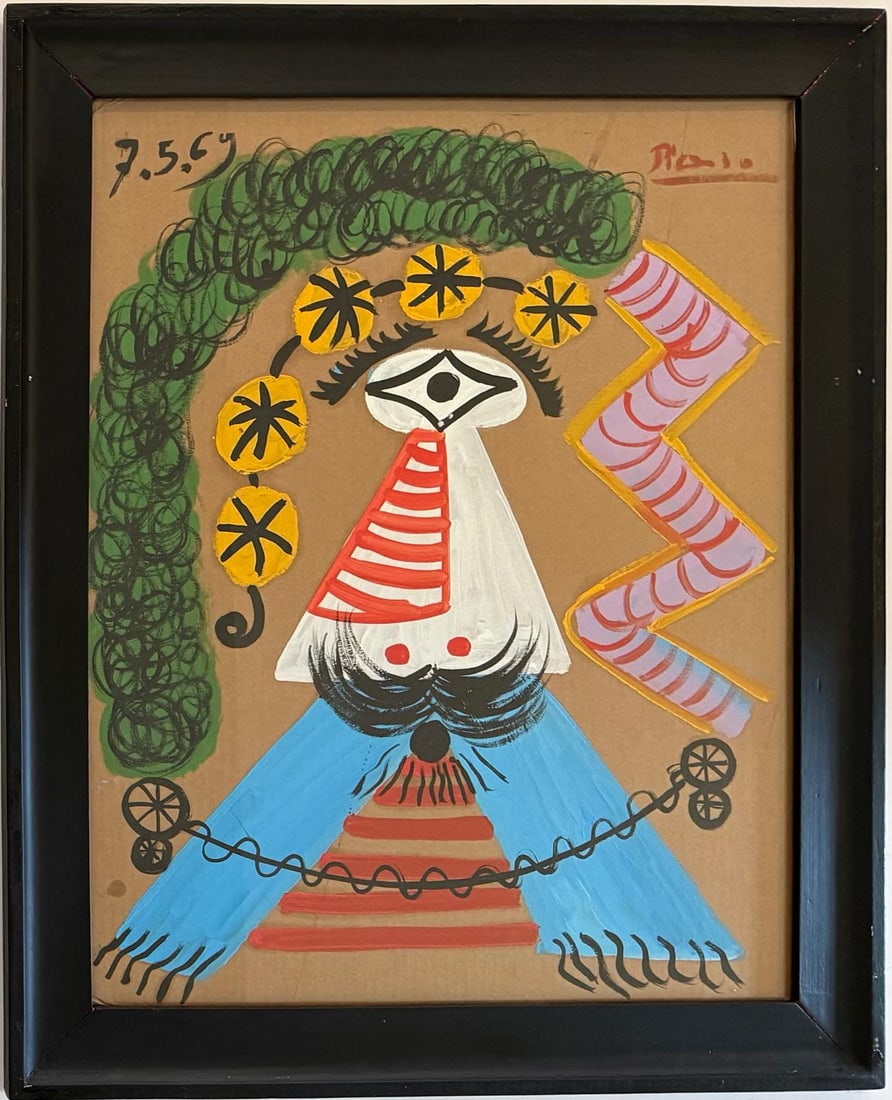 Pablo Picasso Spanish Oil on Canvas In The Style Of. Dali, Magritte, Chagall & Picasso Era (1 of 8)