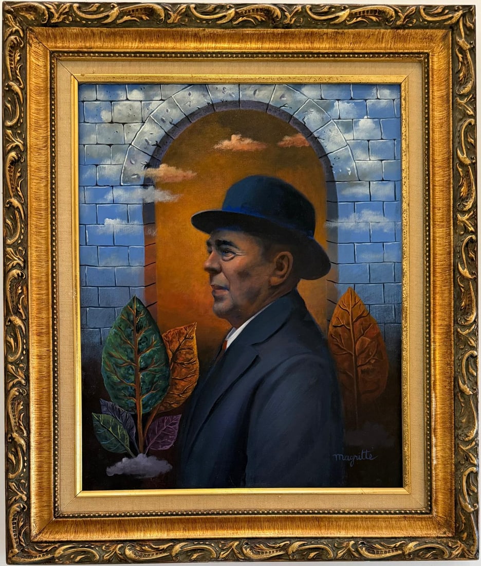 Rene Magritte Belgian 1898 - 1967 Gouache on Paper in The Style of. Art Deco-Surrealist Era. (1 of 6)