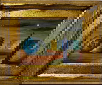 Gertrude Abercrombie American 1907-1977 Oil on Masonite Painting In the Style of