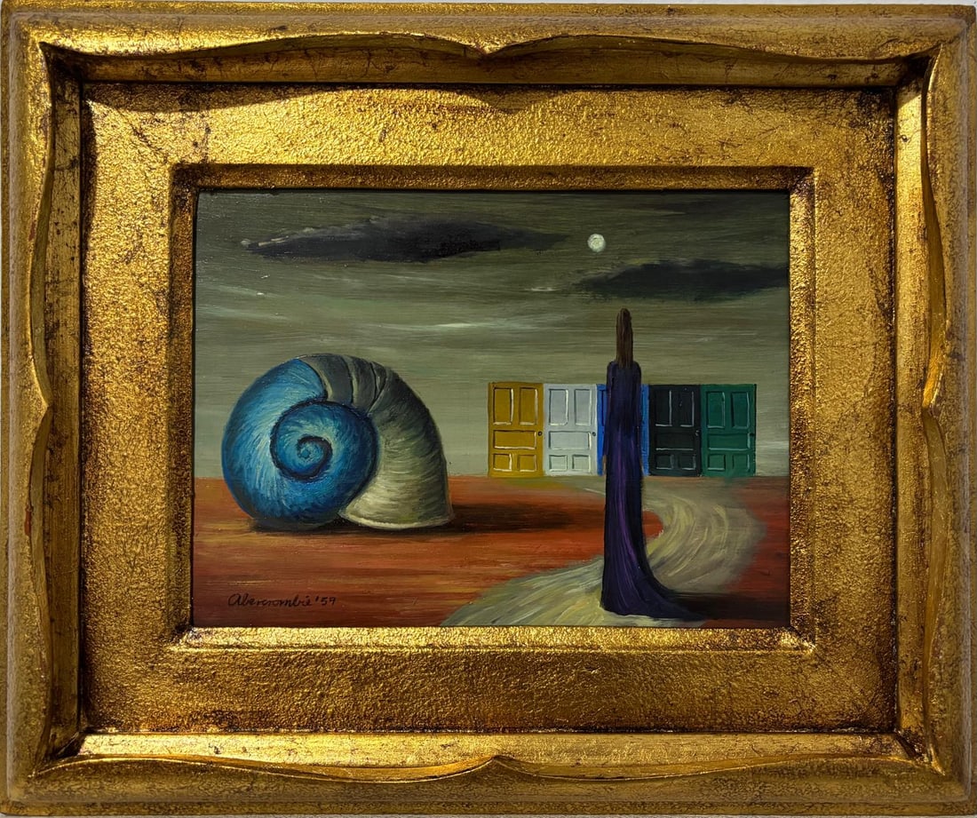 Gertrude Abercrombie American 1907-1977  Oil on Masonite Painting In the Style of (1 of 6)
