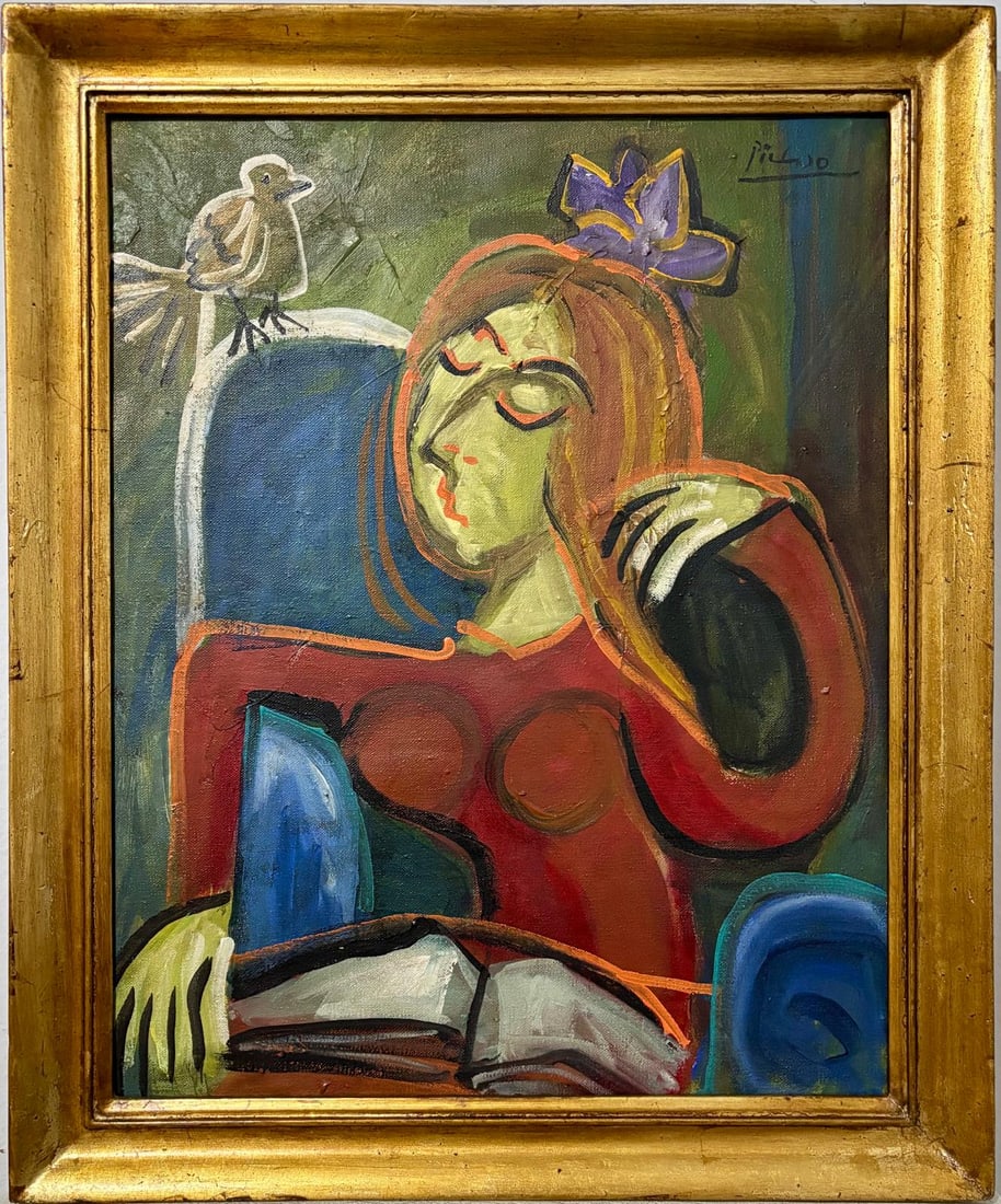 Pablo Picasso Spanish Oil on Canvas in the style of. Dali, Magritte, Chagall & Picasso Era