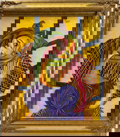 Pablo Picasso Spanish Oil on Canvas In The Style Of. Dali, Magritte, Chagall & Picasso Era (1 of 7)