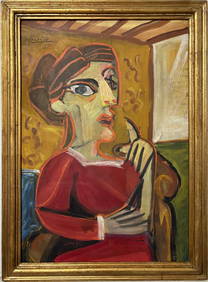 Pablo Picasso Spanish Oil on Canvas In The Style Of. Dali, Magritte, Chagall & Picasso Era (1 of 8)