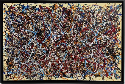 Jackson Pollock American Oil on canvas Painting In The Style of. Rothko, Kline, de Kooning Era