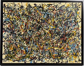 Jackson Pollock American Oil on canvas Painting In The Style of. Rothko, Kline, de Kooning Era