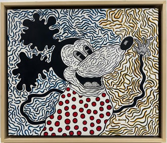 Keith Haring American 1958 - 1990 Acrylic/Canvas In The Style of. Warhol & Haring Pop Art Period.