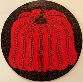 Yayoi Kusama (B.1929), In the Style of. Andy Warhol and Haring Pop Art Era. Acrylic on canvas