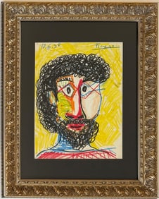 Pablo Picasso Spanish Crayon on paper In The Style Of. Dali, Magritte, Chagall & Picasso Era