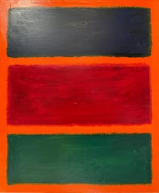 Mark Rothko Russian 1903 - 1970 Oil on canvas painting in the style of. Pollock, Kline, Abstract Era