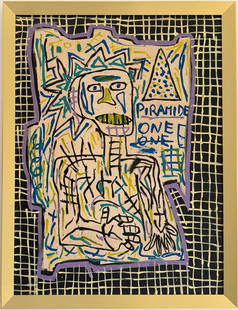 Jean Michel Basquiat Abstract In The Style of. Warhol, Haring & Basquiat Era. Mixed Media/Canvas.: Title: Untitled Technique: Acrylic and oil stick on canvas Measures: 31 x 24 inches Year: 1982 Condition: Good Private Collection Artwork Description:This untitled piece, created with acrylic and oil
