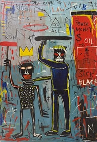Jean Michel Basquiat Abstract In The Style of. Warhol, Haring & Basquiat Era. Oil/Canvas.