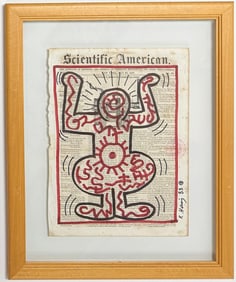 Keith Haring American 1958 - 1990 Felt Pen on Paper In The Style of. Warhol and Haring Pop Art Era.