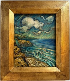 Vincent Van Gogh Dutch 1853-1890 Oil on Canvas painting in the style of. Gaugin, Monet, Degas Period