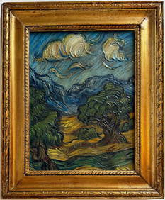 Vincent Van Gogh Dutch 1853-1890 Oil on Canvas painting in the style of. Gaugin, Monet, Degas Period (1 of 8)