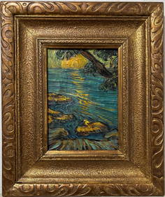 Vincent Van Gogh Dutch 1853-1890 Oil on Canvas painting in the style of. Gaugin, Monet, Degas Period (1 of 8)