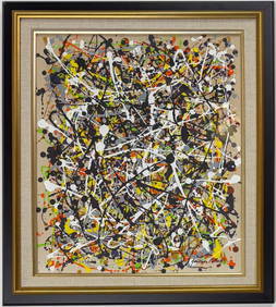 Jackson Pollock American Gouache/Paper Painting In The Style of. Rothko, Kline, de Kooning Era (1 of 9)