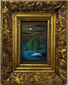Gertrude Abercrombie American 1907-1977 Oil on Masonite Painting In the Style of
