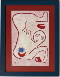 Paul Klee Swiss-German 1879-1940 Watercolor on Paper In the style of Expressionism Style Period: Title: Untitled Technique: Watercolor on paper Measures: 15 x 10 inches Year: Undated Condition: Good Provenance: Private collection This watercolor on paper presents a whimsical and abstract figure o