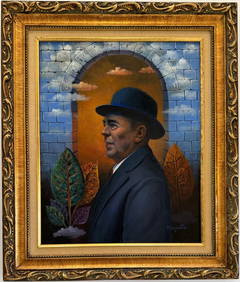 Rene Magritte Belgian 1898 - 1967 Untitled Oil on Canvas Painting in The Style of. Dali, Picasso Era (1 of 6)