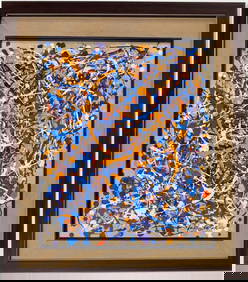 Jackson Pollock American Gouache/Paper Painting In The Style of. Rothko, Kline, de Kooning Era (1 of 7)