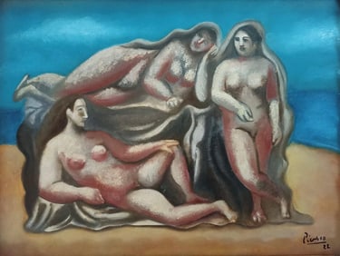 Pablo Picasso Spanish Oil on Canvas In The Style Of. Dali, Magritte, Chagall & Picasso Era