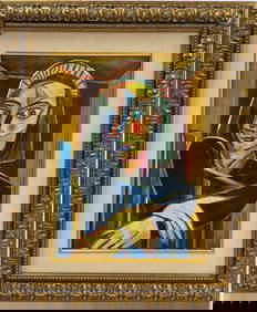 Pablo Picasso Spanish Oil on Canvas In The Style Of. Dali, Magritte, Chagall & Picasso Era (1 of 7)