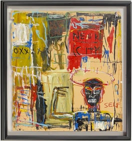 Jean Michel Basquiat Abstract In The Style of. Andy Warhol and Haring Era. Mixed Media/Paper.