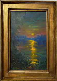 Claude Monet French 1840 - 1926 Oil on canvas In the Style of. Renoir & Manet Impressionist Era.: Title: Untitle Technique: Oil on canvas Measures: 24 x 17 inches Circa: Unknown Condition: Good Provenance: Private collection Artwork Description:This atmospheric oil on canvas captures a tranquil tw