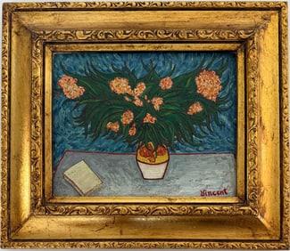 Vincent Van Gogh Dutch 1853-1890 Oil on Canvas painting. Gaugin & Van Gogh Impressionist Period.