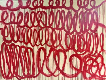 Cy Twombly American 1928 - 2011 Acrylic/Canvas Large Painting Abstract Expressionist In The Style of