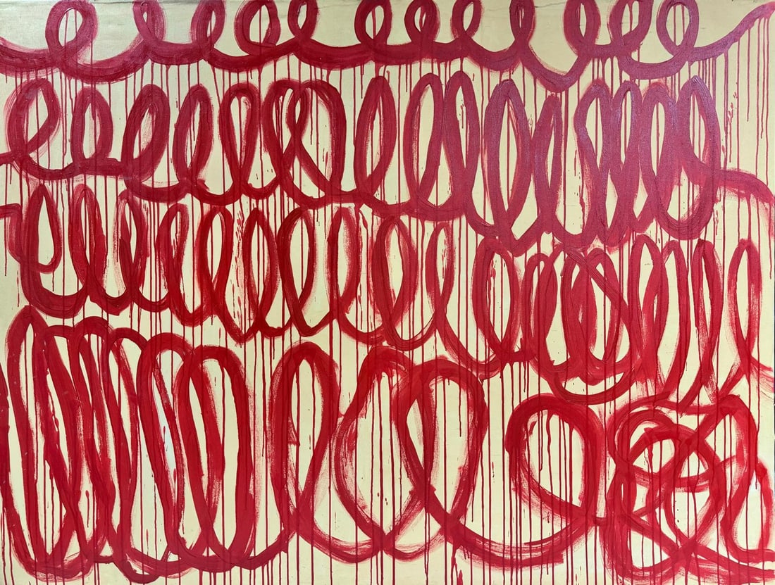 Cy Twombly American 1928 - 2011 Acrylic/Canvas Large Painting Abstract Expressionist In The Style of (1 of 11)