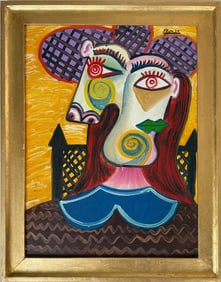 Pablo Picasso Spanish Oil on Canvas In The Style Of. Dali, Magritte, Chagall & Picasso Era