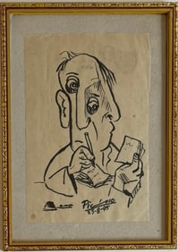 Pablo Picasso Spanish ink on paper In The Style Of. Dali, Magritte, Chagall & Picasso Era