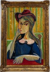 Pablo Picasso Spanish Oil on Canvas In The Style Of. Dali, Magritte, Chagall & Picasso Era