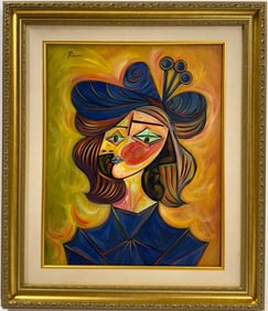 Pablo Picasso Spanish Oil on Canvas In The Style Of. Dali, Magritte, Chagall & Picasso Era