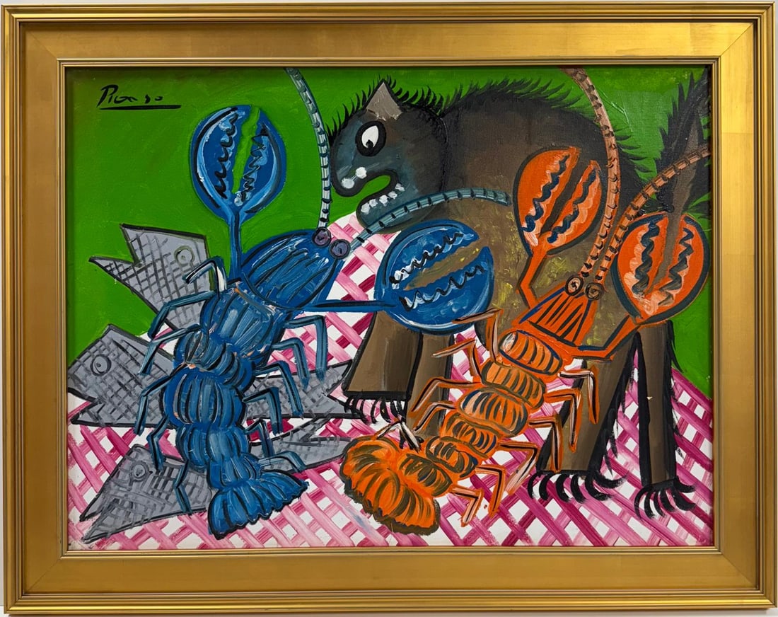 Pablo Picasso Spanish Oil on Canvas In The Style Of. Dali, Magritte, Chagall & Picasso Era (1 of 8)